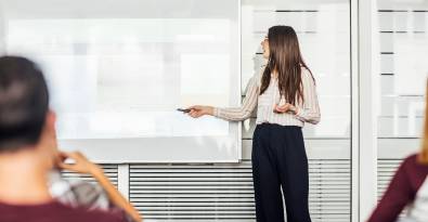 woman teaching a class